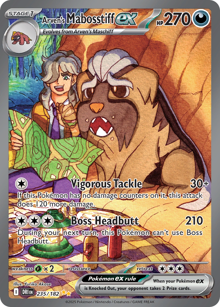 Arven's Mabosstiff ex 235/182, Destined Rivals Pokémon card