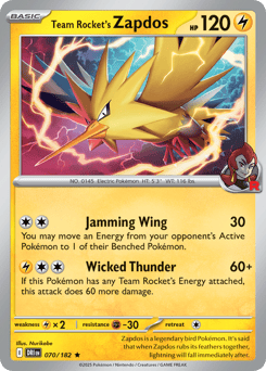 Team Rocket's Zapdos 70/182 Destined Rivals