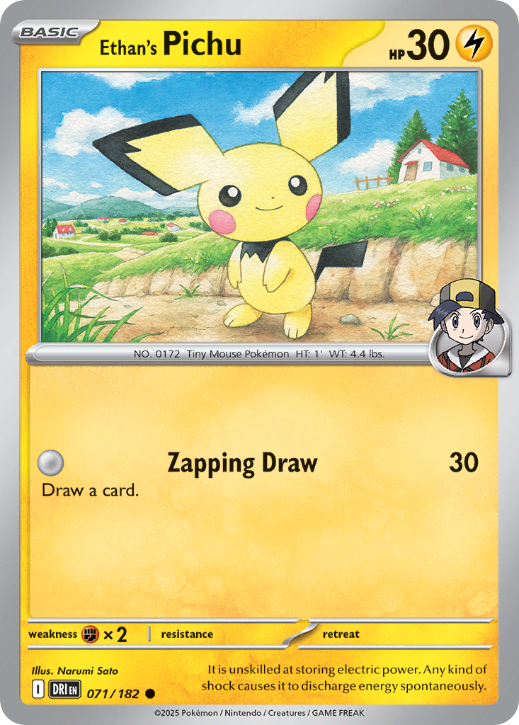 Ethan's Pichu 71/182, Destined Rivals Pokémon card