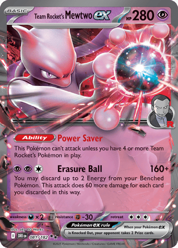 Team Rocket's Mewtwo ex 81/182 from Destined Rivals