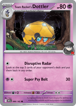 Team Rocket's Dottler 88/182 Destined Rivals