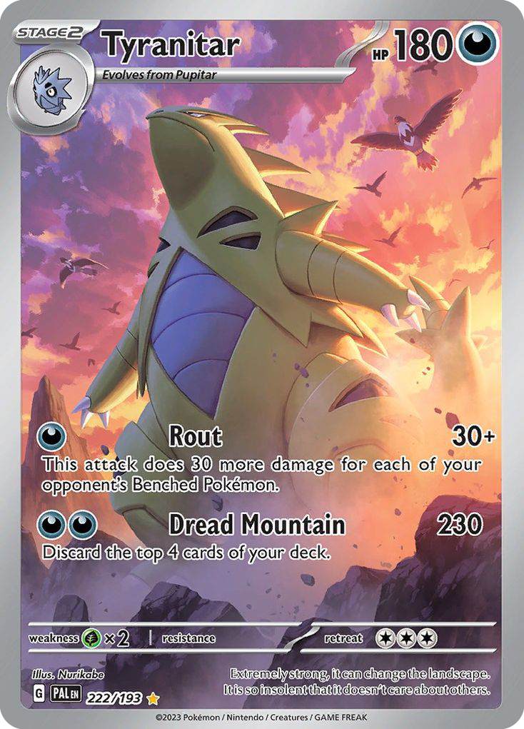 Tyranitar 222/193, Paldea Evolved Pokémon card