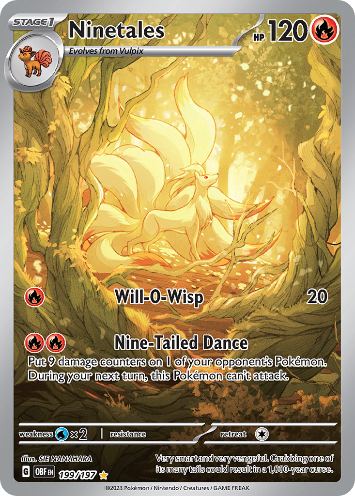 Ninetales 199/197, Obsidian Flames Pokémon card