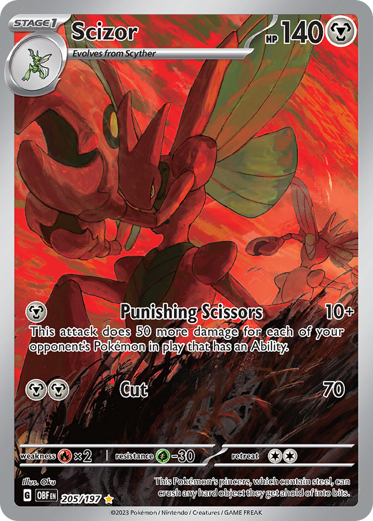 Scizor 205/197, Obsidian Flames Pokémon card
