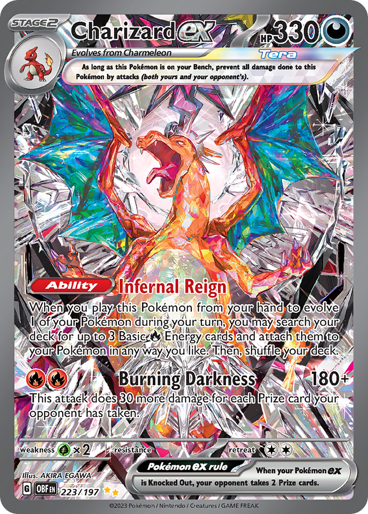Charizard ex 223/197, Obsidian Flames Pokémon card