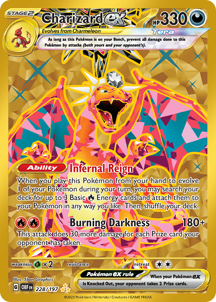 Charizard ex 228/197, Obsidian Flames Pokémon card