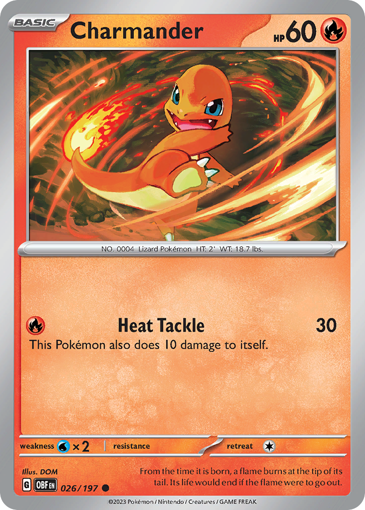 Charmander 26/197, Obsidian Flames Pokémon card