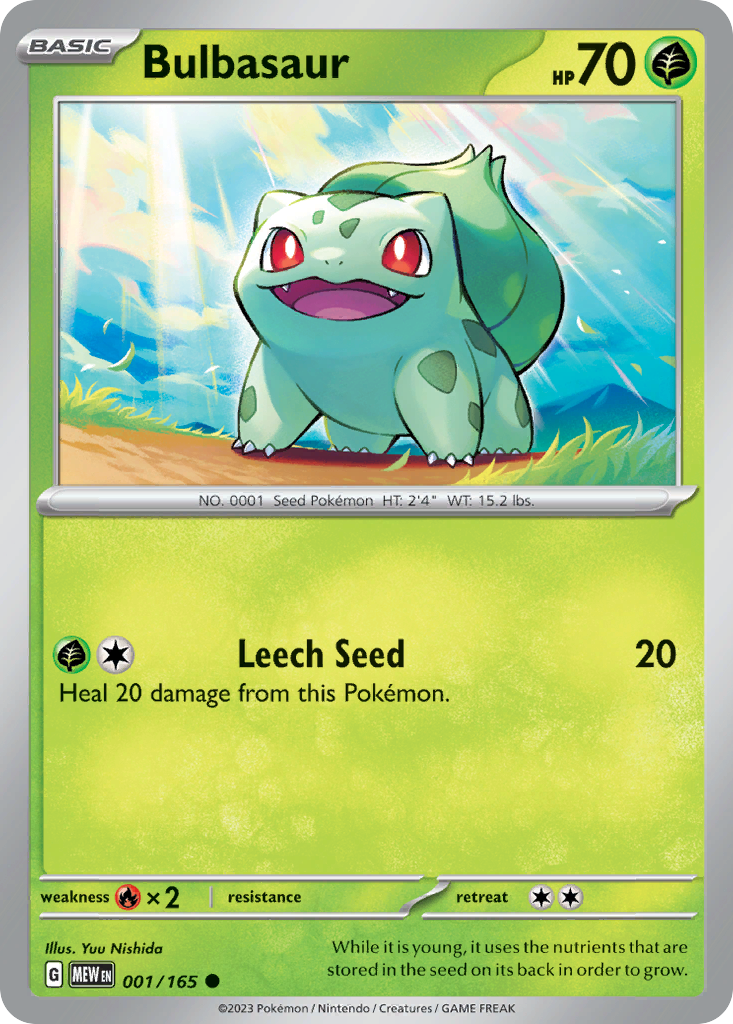 Bulbasaur 1/165, 151 Pokémon card