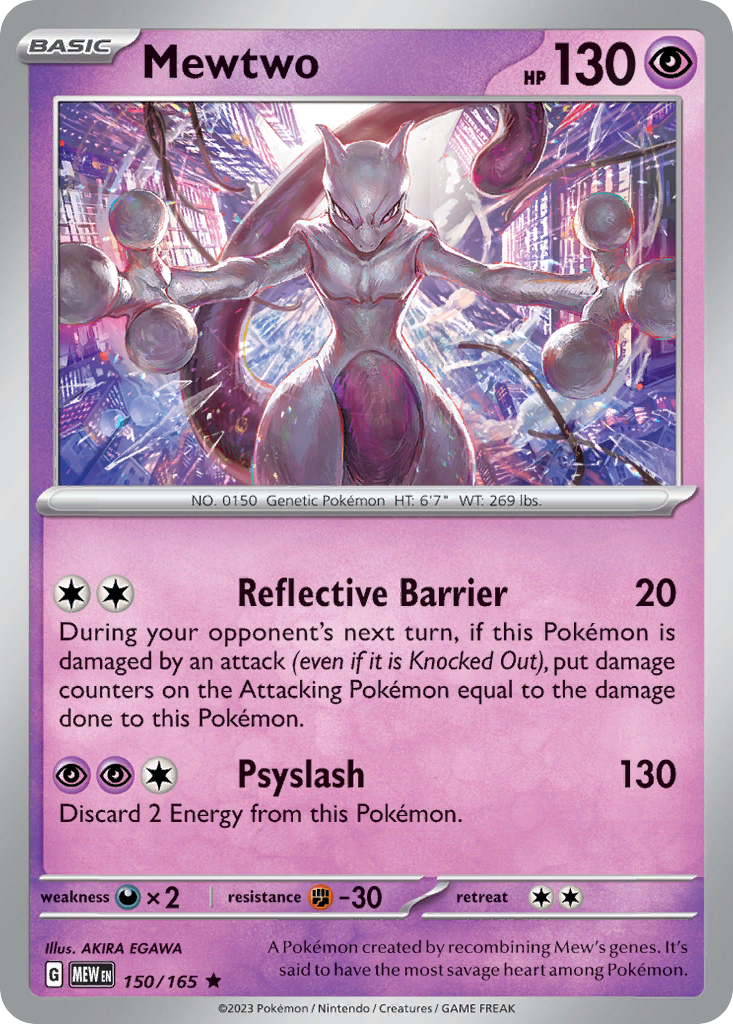 Mewtwo 150/165, 151 Pokémon card