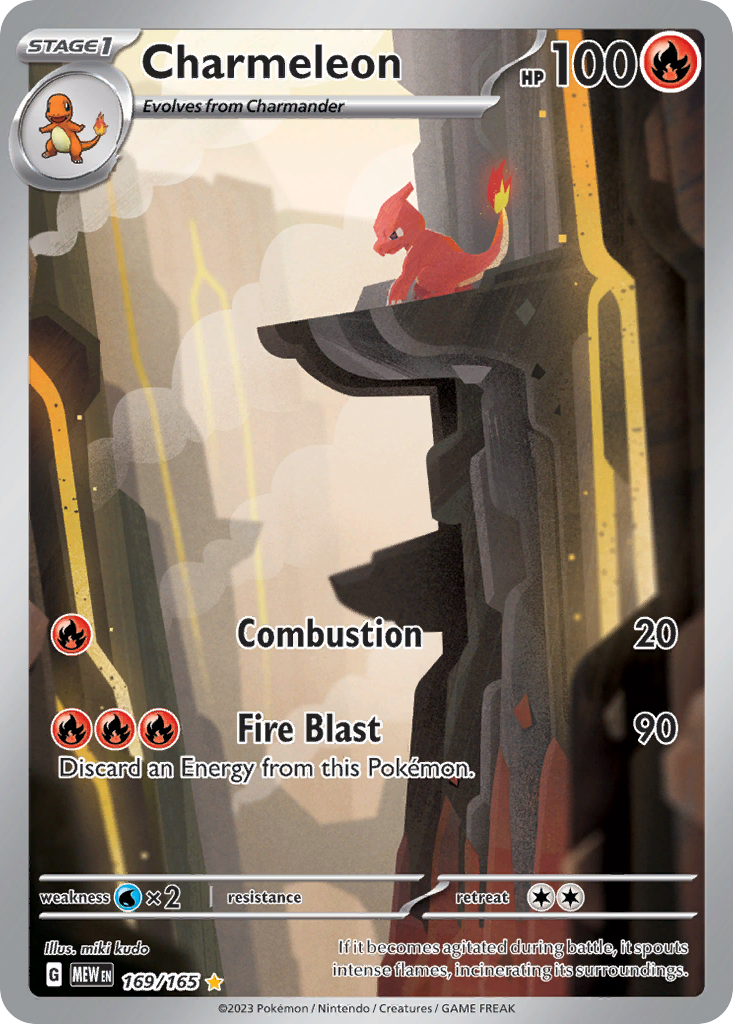 Charmeleon 169/165, 151 Pokémon card