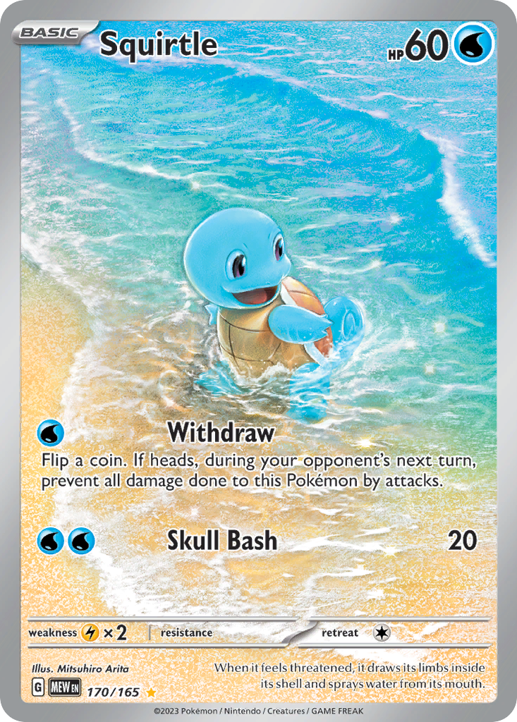Squirtle 170/165, 151 Pokémon card
