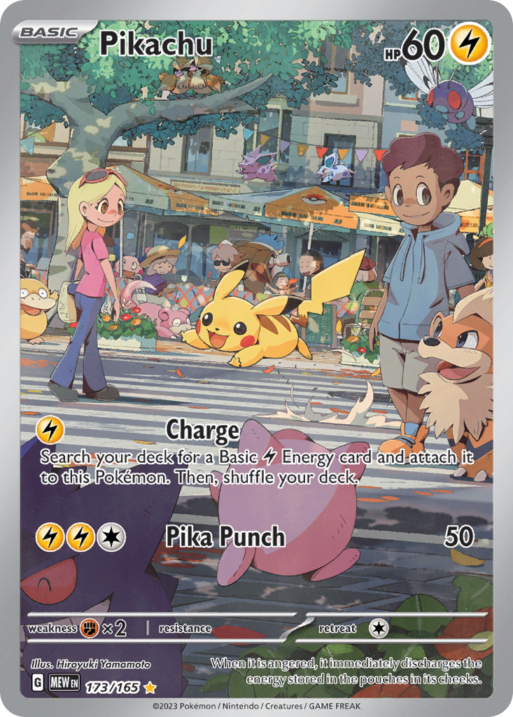 Pikachu 173/165, 151 Pokémon card