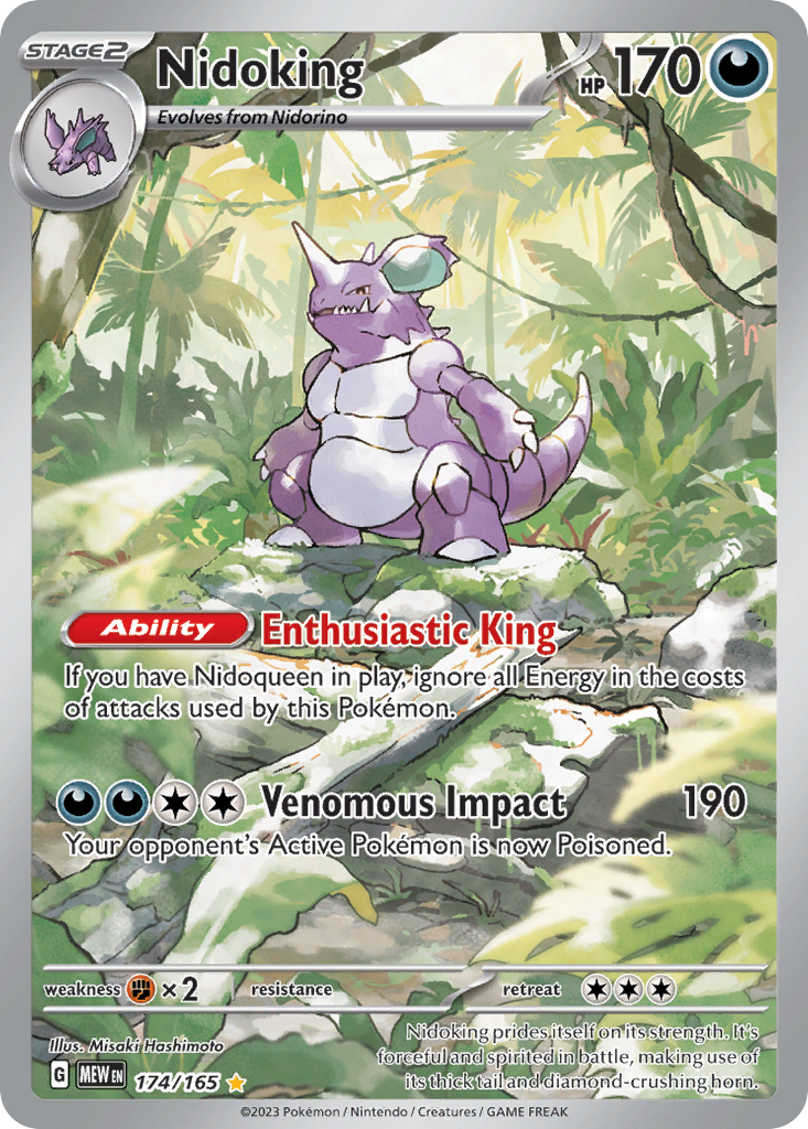 Nidoking 174/165, 151 Pokémon card
