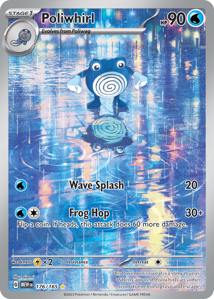Poliwhirl 176/165, 151 Pokémon card