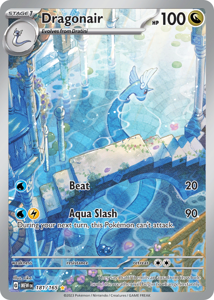 Dragonair 181/165, 151 Pokémon card