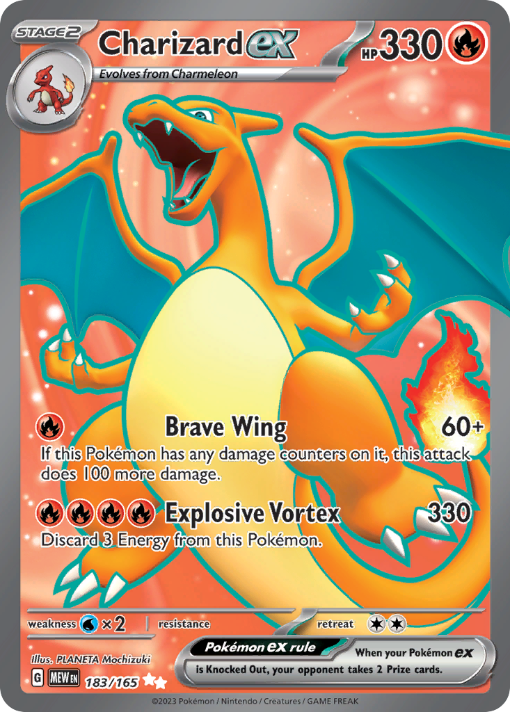 Charizard ex 183/165, 151 Pokémon card