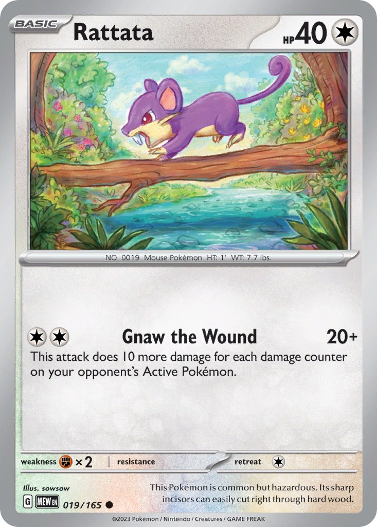 Rattata 19/165, 151 Pokémon card
