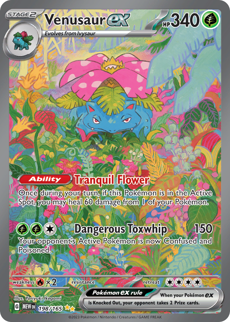 Venusaur ex 198/165, 151 Pokémon card