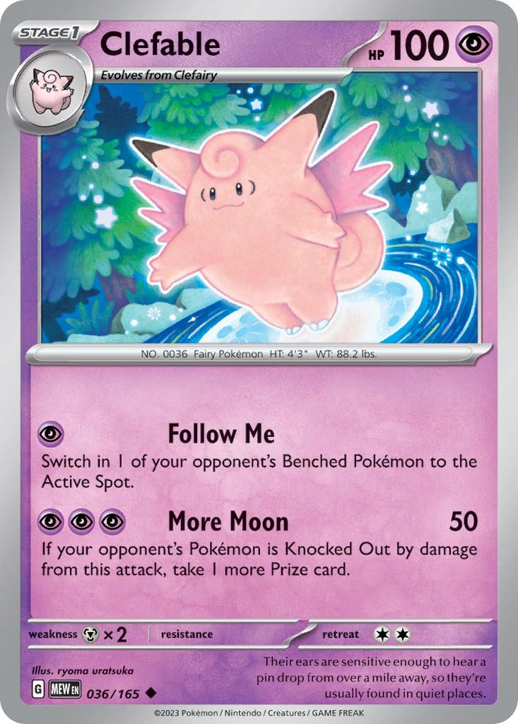 Clefable 36/165, 151 Pokémon card