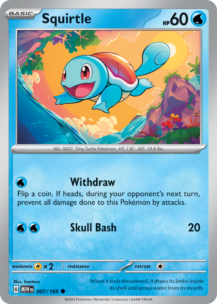 Squirtle 7/165, 151 Pokémon card