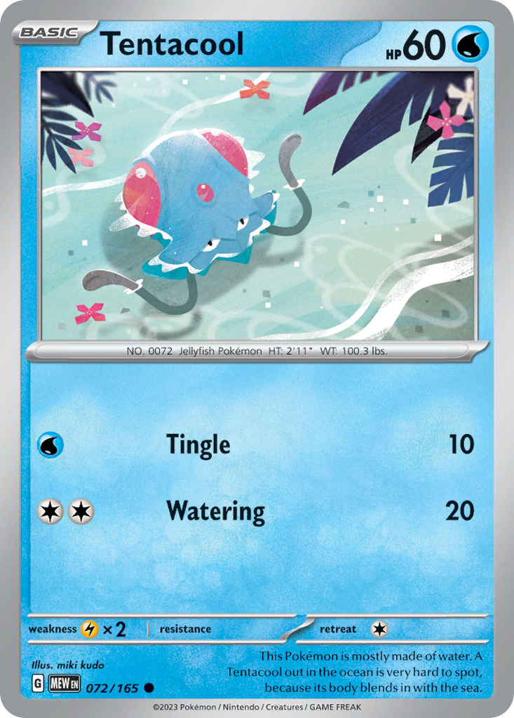 Tentacool 72/165, 151 Pokémon card