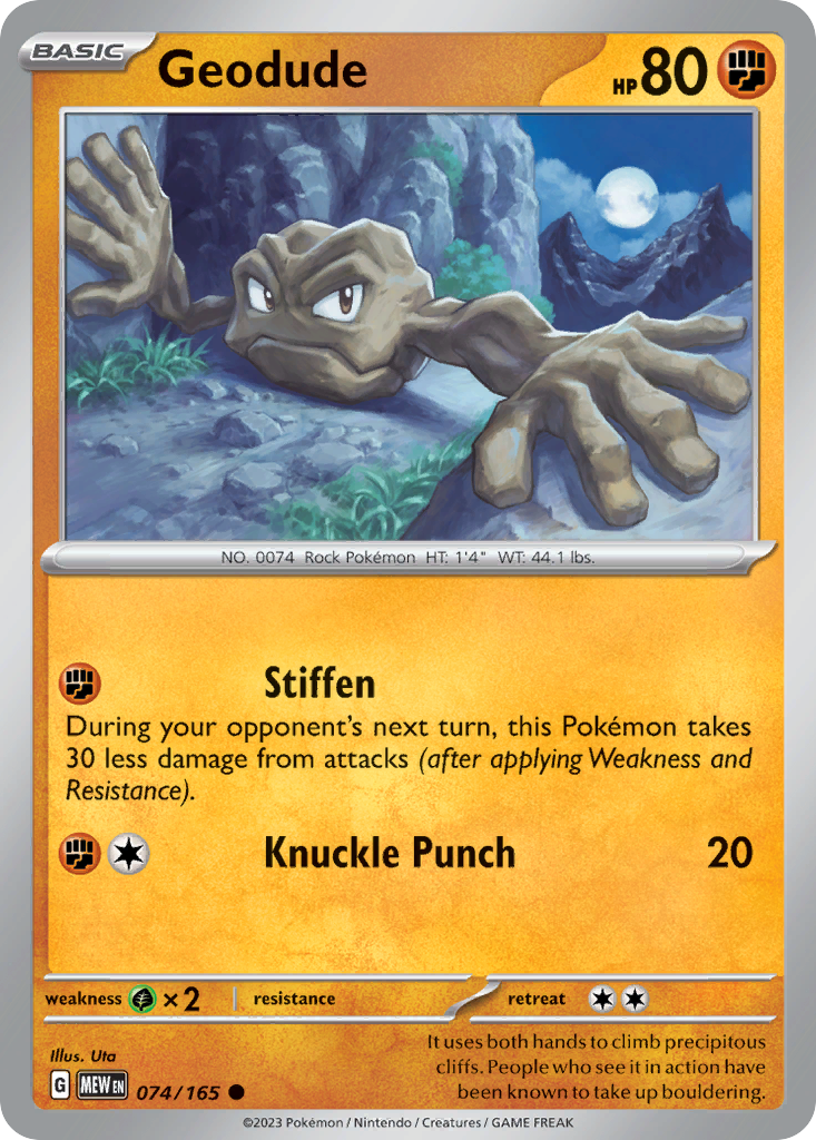Geodude 74/165, 151 Pokémon card