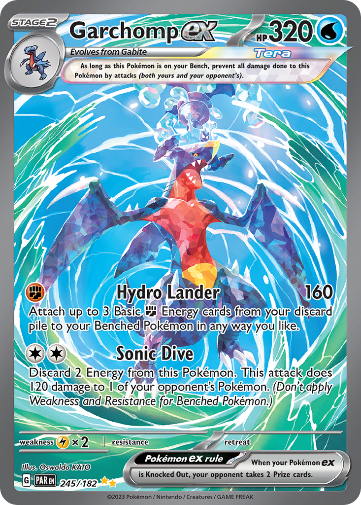 Garchomp ex 245/182, Paradox Rift Pokémon card