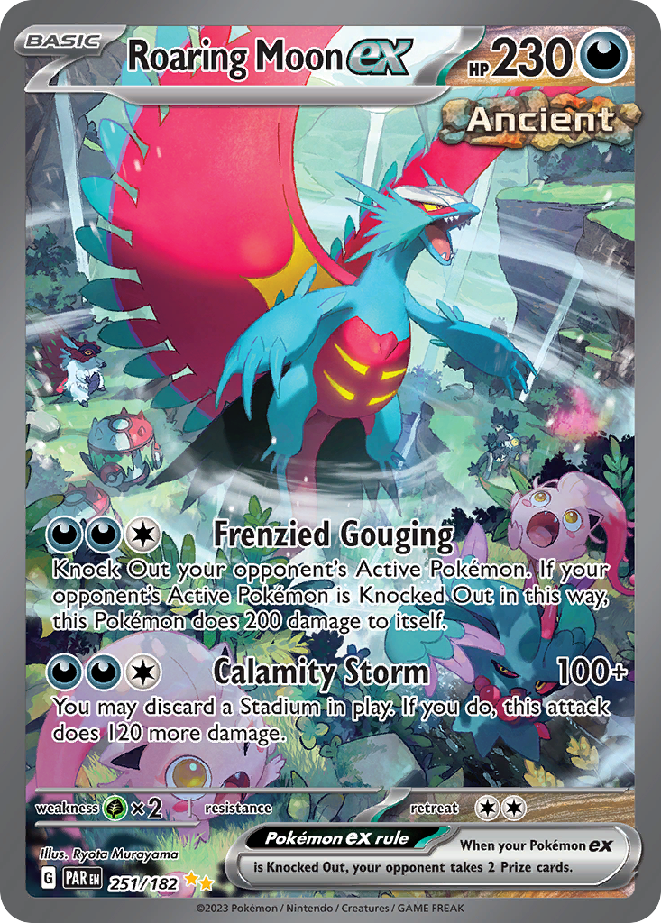 Roaring Moon ex 251/182, Paradox Rift Pokémon card