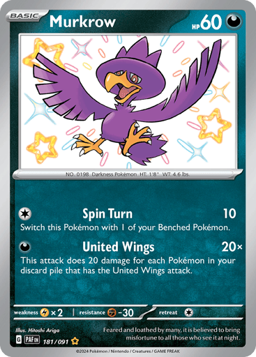 Murkrow 181/91 from Paldean Fates