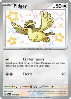 Pidgey 196/91, Paldean Fates