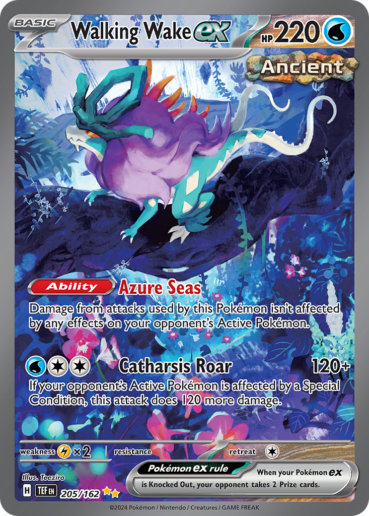 Walking Wake ex 205/162, Temporal Forces Pokémon card