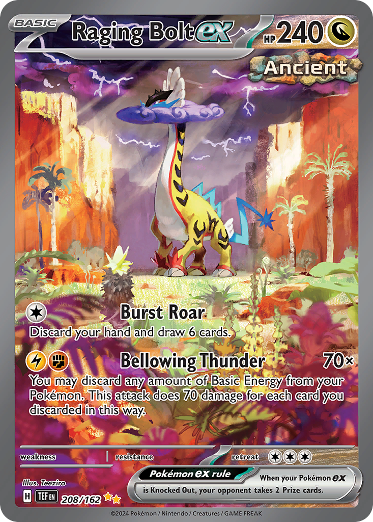 Raging Bolt ex 208/162, Temporal Forces Pokémon card