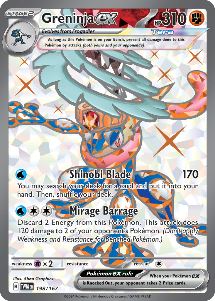 Greninja ex 198/167, Twilight Masquerade Pokémon card