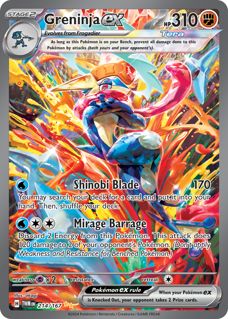Greninja ex 214/167, Twilight Masquerade Pokémon card