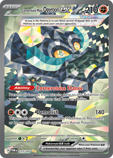 Cornerstone Mask Ogerpon ex 215/167 from Twilight Masquerade