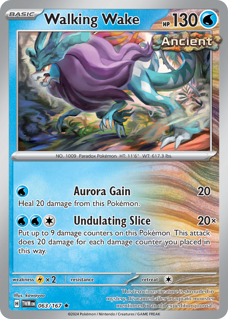 Walking Wake 63/167, Twilight Masquerade Pokémon card