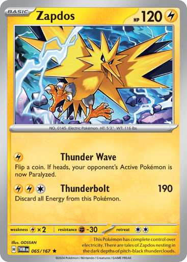 Zapdos 65/167 from Twilight Masquerade