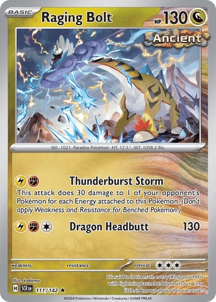 Raging Bolt 111/142, Stellar Crown Pokémon card