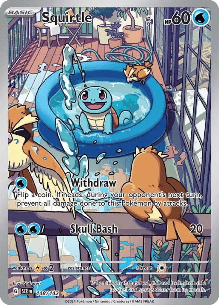 Squirtle 148/142, Stellar Crown Pokémon card