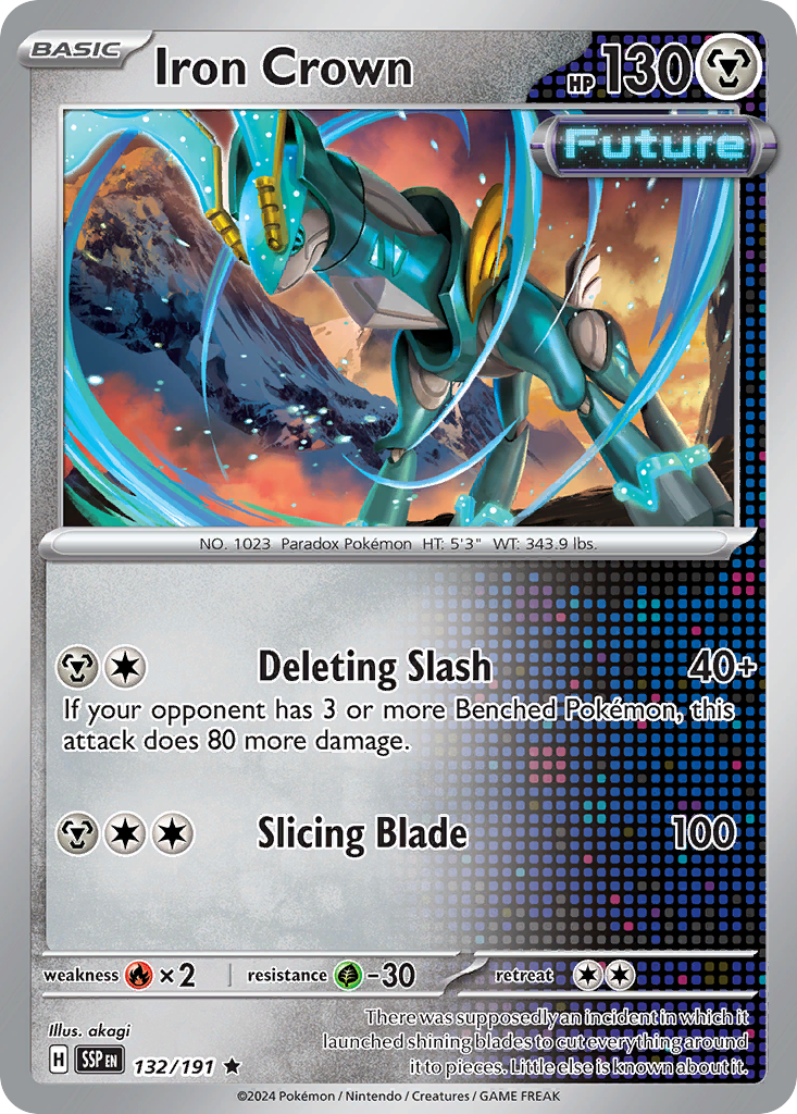 Iron Crown 132/191, Surging Sparks Pokémon card