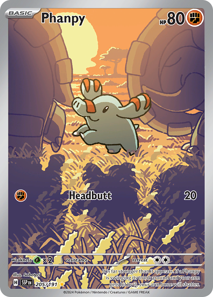 Phanpy 205/191, Surging Sparks Pokémon card