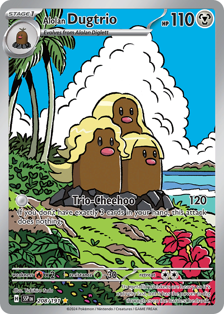 Alolan Dugtrio 208/191, Surging Sparks Pokémon card