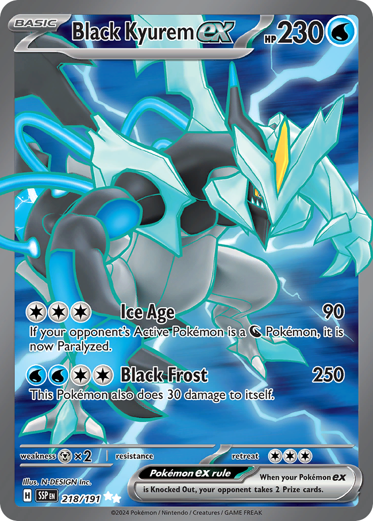 Black Kyurem ex 218/191, Surging Sparks Pokémon card