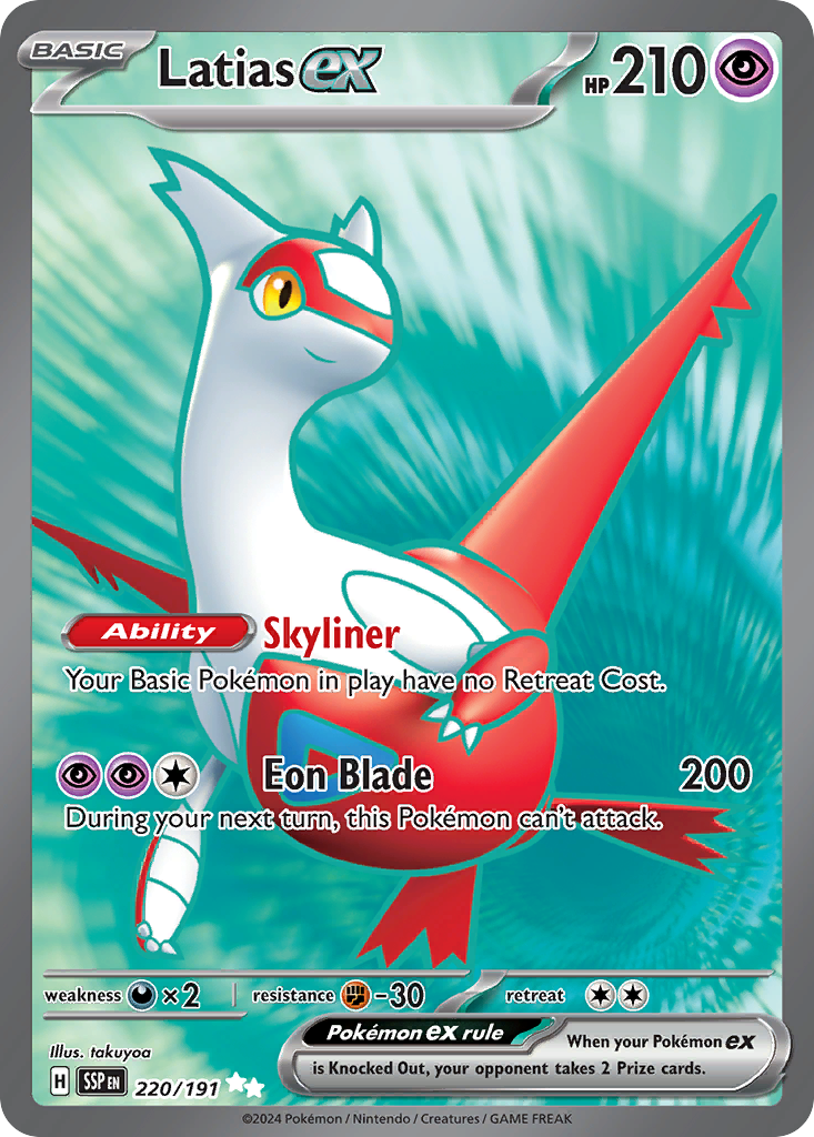 Latias ex 220/191, Surging Sparks Pokémon card