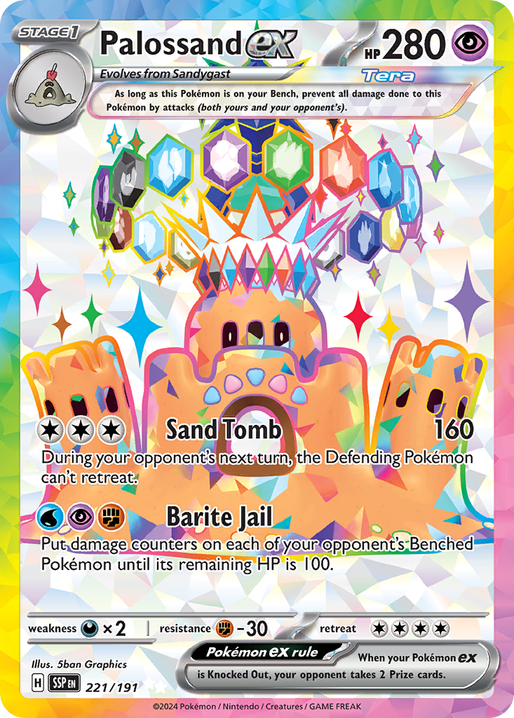 Palossand ex 221/191, Surging Sparks Pokémon card