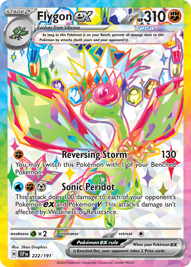 Flygon ex 222/191, Surging Sparks Pokémon card