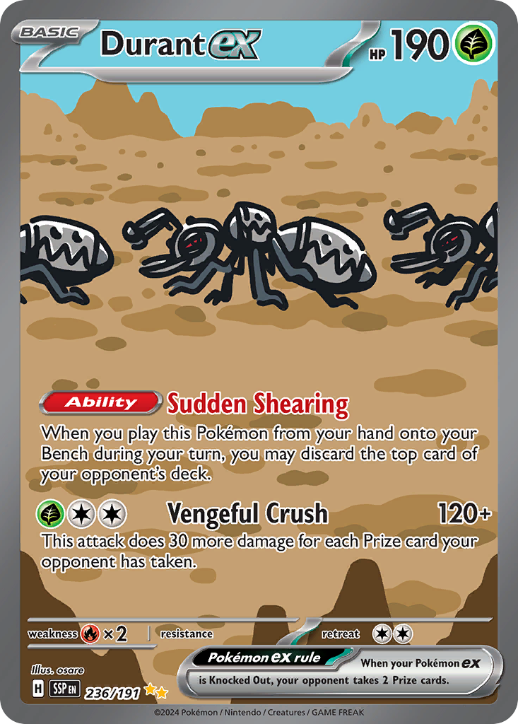 Durant ex 236/191, Surging Sparks Pokémon card