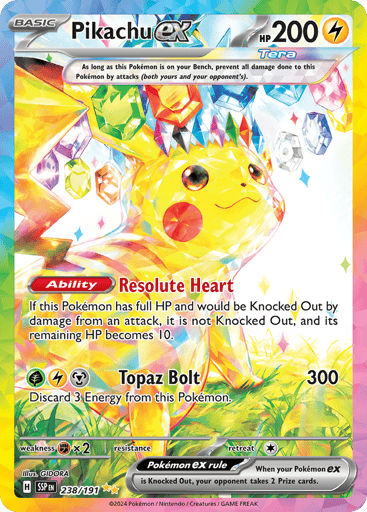 Pikachu ex 238/191 from Surging Sparks