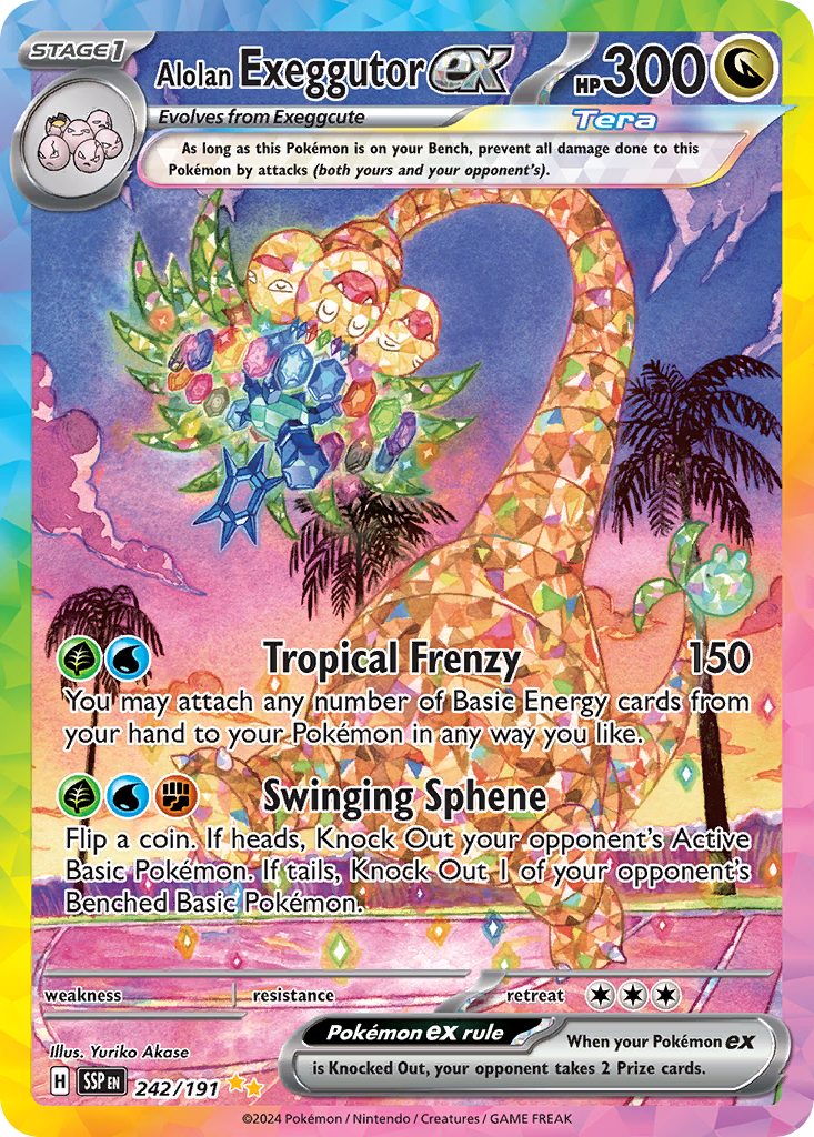 Alolan Exeggutor ex 242/191, Surging Sparks Pokémon card