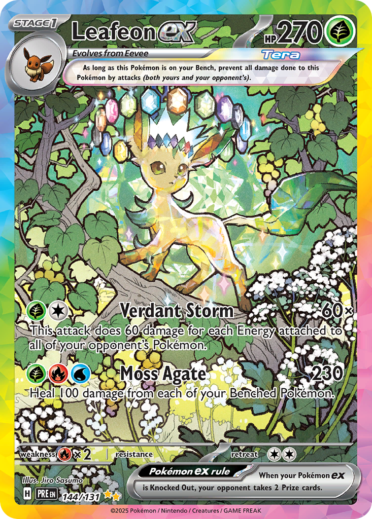 Leafeon ex 144/131, Prismatic Evolutions Pokémon card